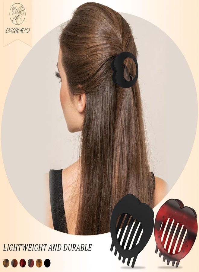 Cubaco 6 PCS Flat Hair Clips for Women, Large French Flat Claw Clips Heart Hair Clips for Thick Thin Hair, Strong Hold Non Slip Leopard Print Hair Accessories for Women Girls Christmas Gifts, Tortoise - Image 4